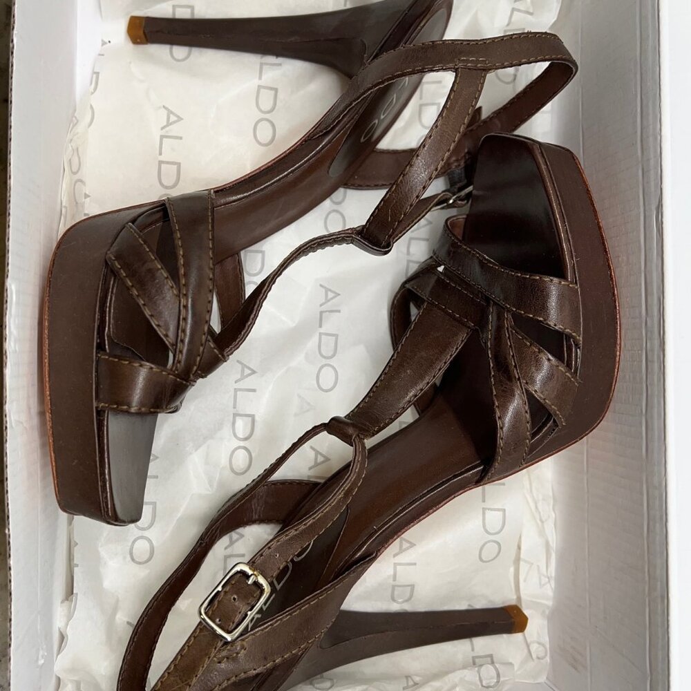 New! ALDO Sexy High Heel Brown Sandals 7